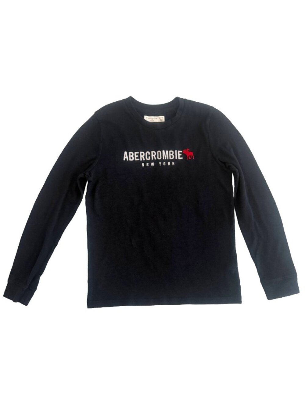 Abercrombie Kids Navy Blue Long Sleeve Logo Sweater‎ Tee 13/14